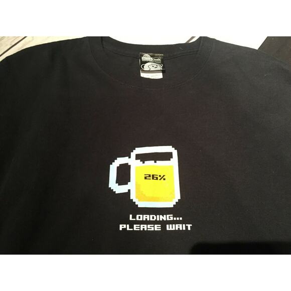 Beer Loading Please Wait Frosty Mug Think Geek Computer Bar Pre Hangover Shirt L - Picture 4 of 7